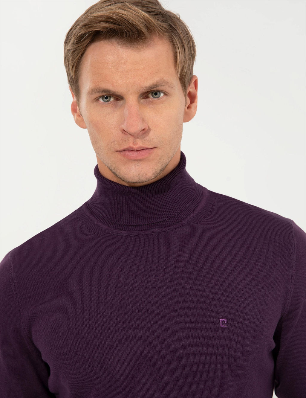 Mor Slim Fit Bal_k__ Yaka Basic Triko Kazak