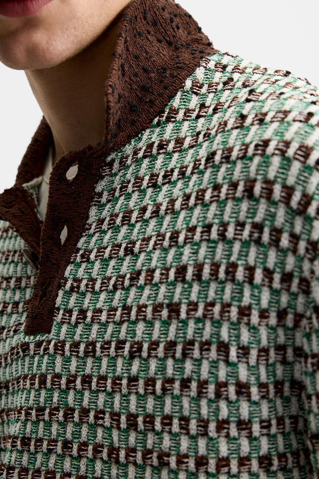 JACQUARD KNIT POLO SHIRT - Zara фото 5