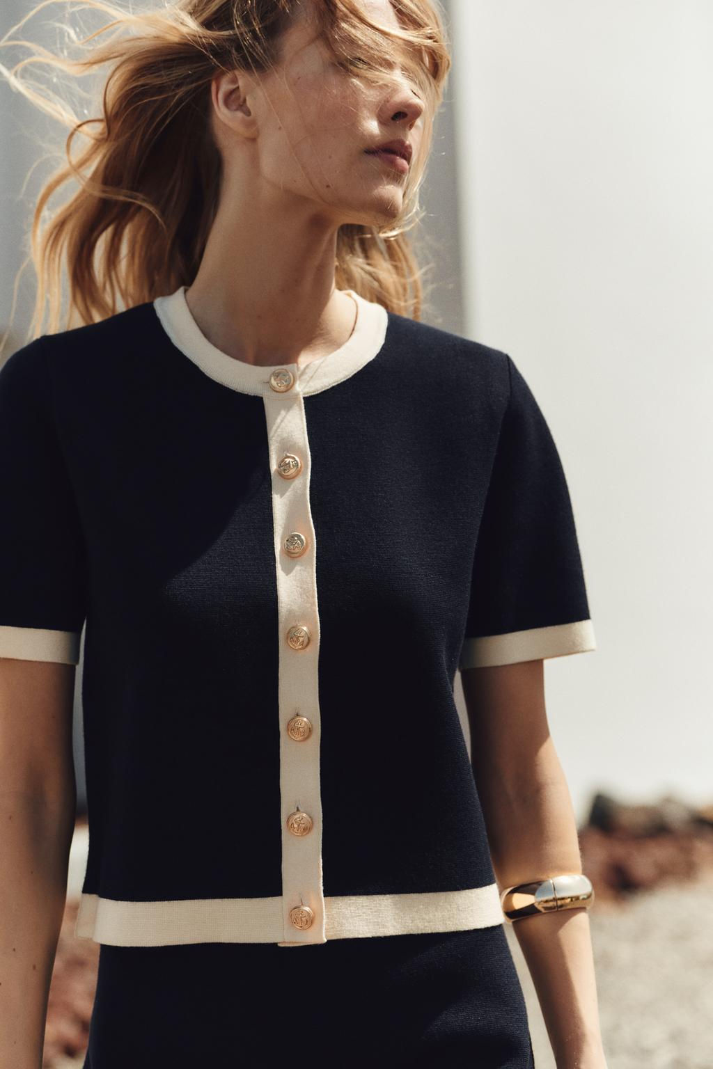 SHORT SLEEVE KNIT CARDIGAN - Zara фото 2