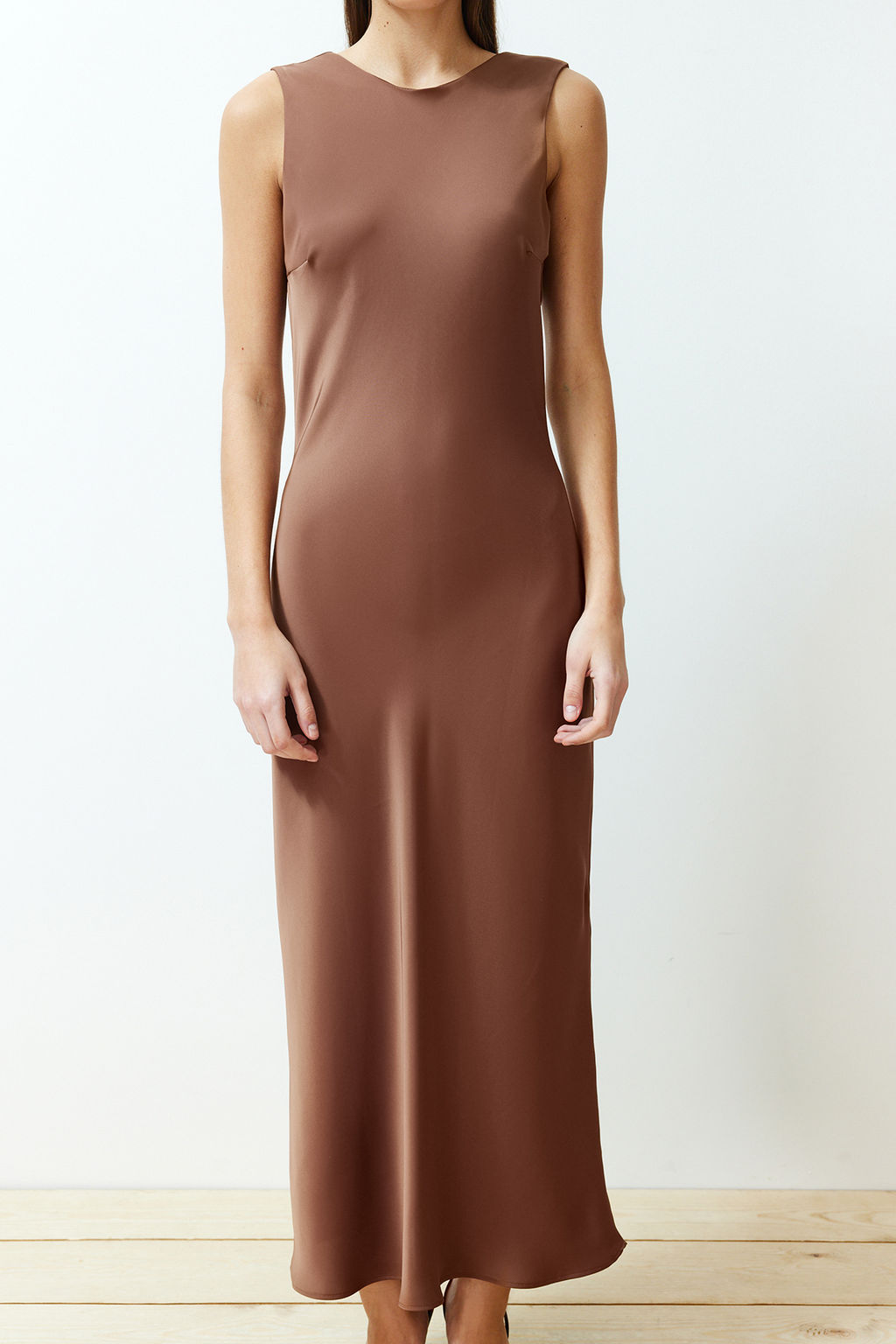 TRENDYOLMILLA Siyah Duz Maxi Dokuma Elbise TWOSS24EL00070 фото 10