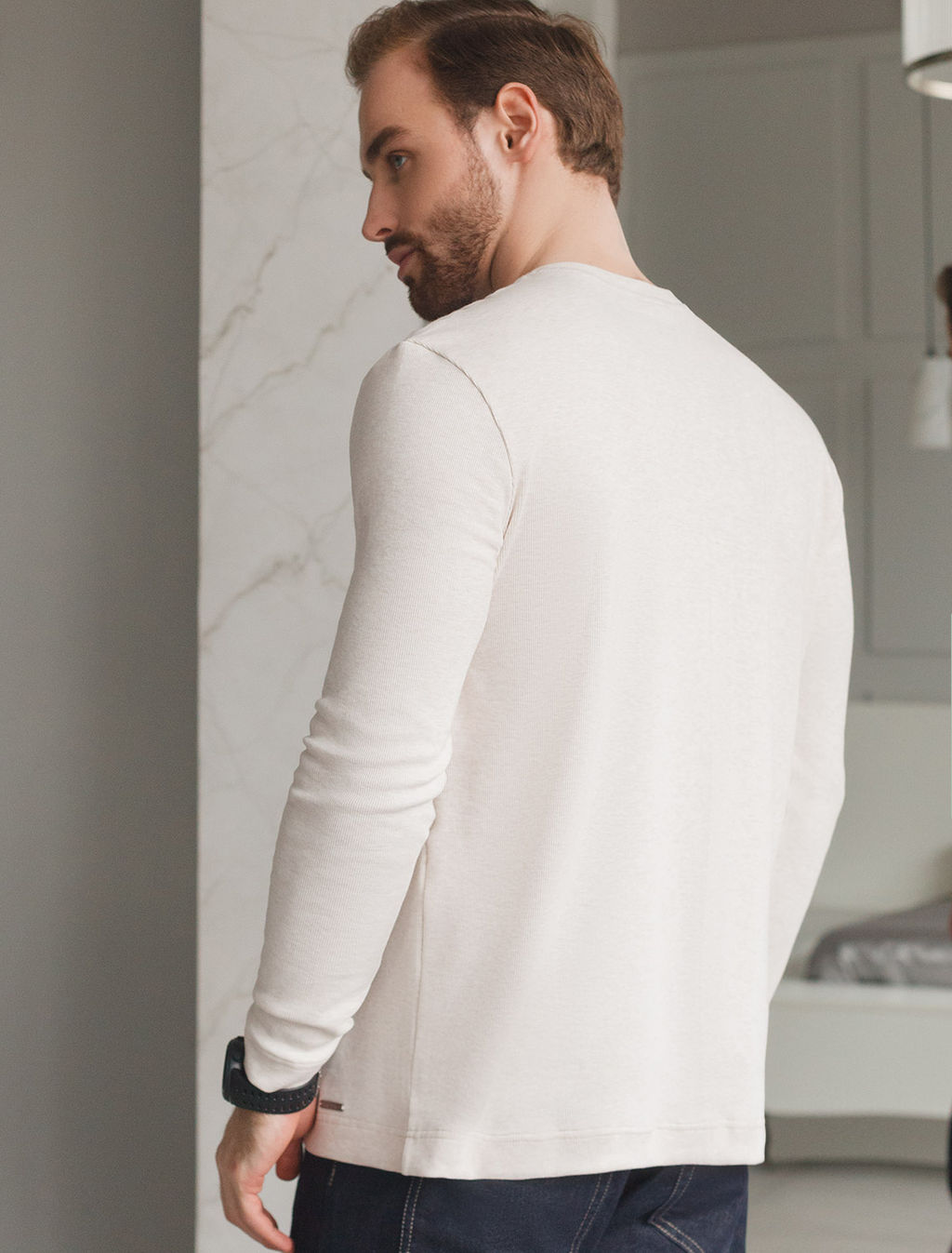 Лонгслив из премиального хлопка с эластаном - Vilatte фото 4