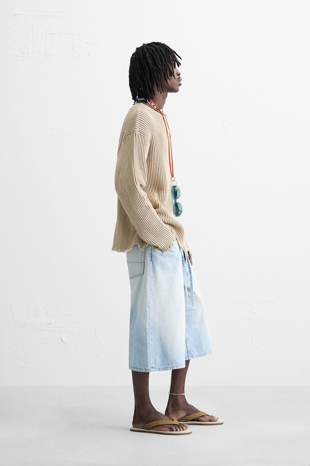 RIBBED SWEATER WITH RIPPED FINISH - Zara фото 4