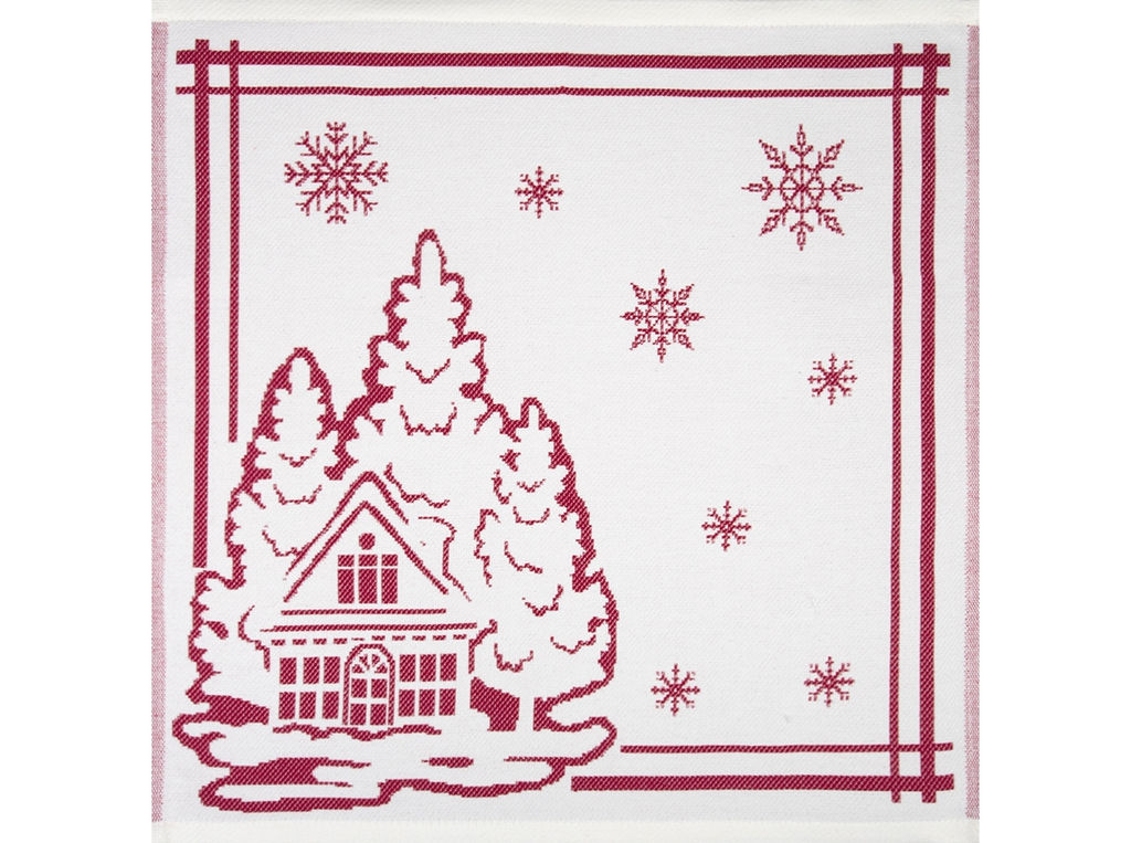 9с25.110ж1 Домик1(ДТЭ бордовый) Салфетка 50х50см
