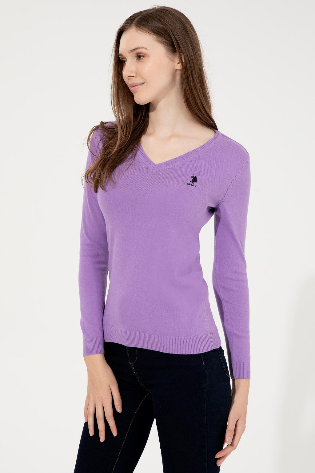 U. S. Polo Assn Женский сиреневый базовый свитер - U.s. polo assn фото 15
