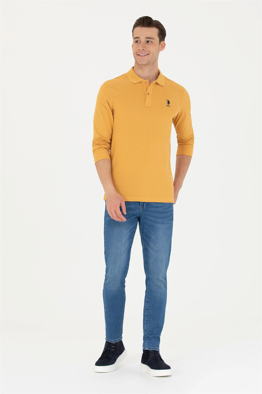 Мужской горчичный базовый свитшот Неожиданная скидка в корзине - U.s. polo assn фото 4