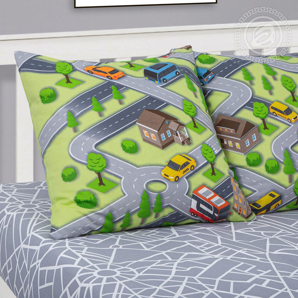 Автодром 1,5 сп./Пододеяльник: 1 шт. - 215*143; Простыня: 1 шт. - 214*150; Наволочка: 2 шт. - 70*70; Бязь детская - Артпостель фото 2
