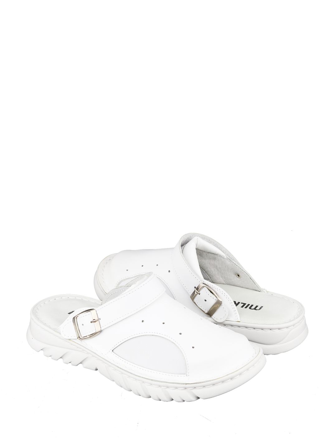 15 | Kina | Белые женские медицинские сабо натуральная кожа - Milka shoes&more фото 18