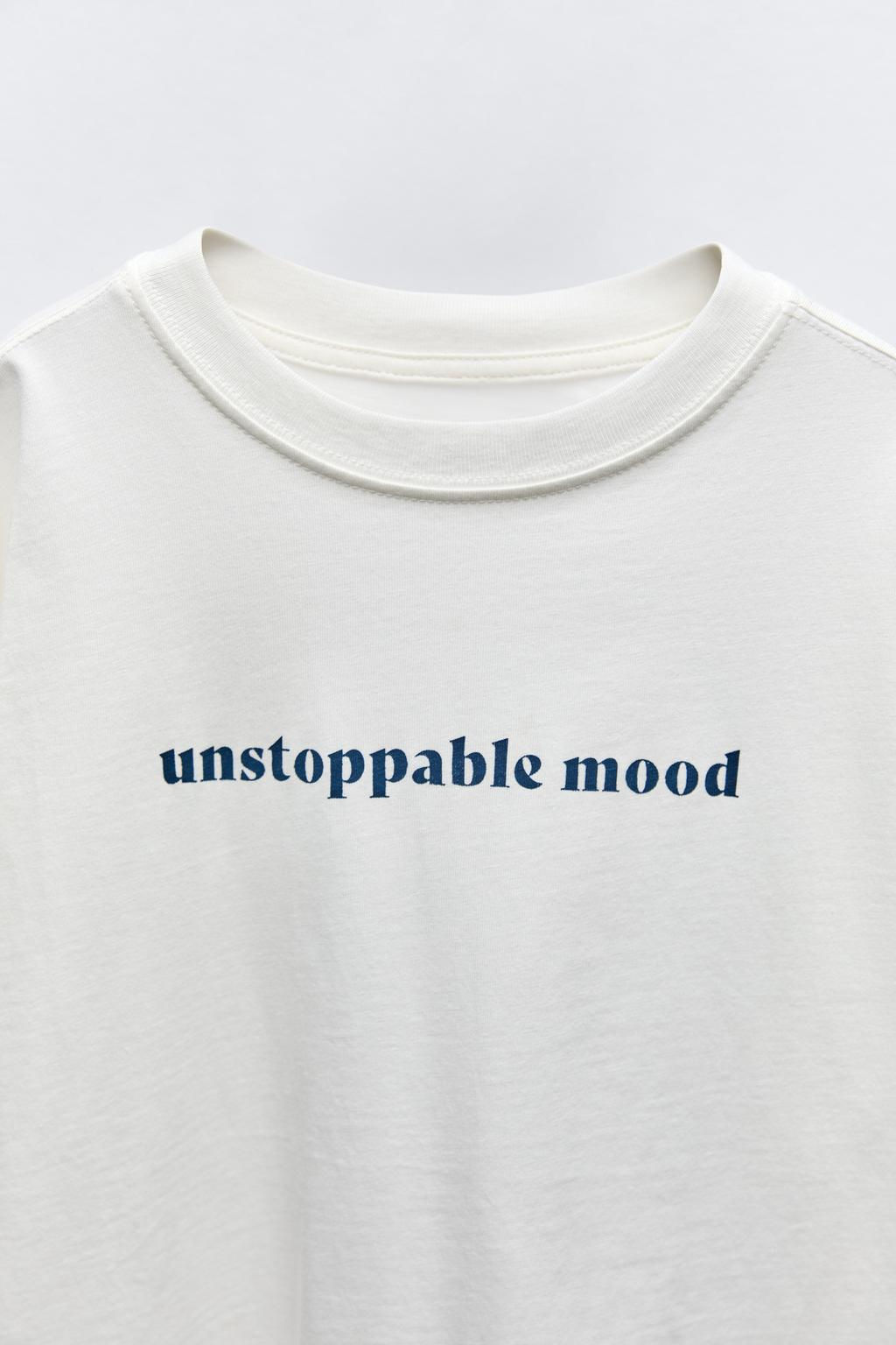 T-SHIRT WITH SLOGAN - Zara фото 3