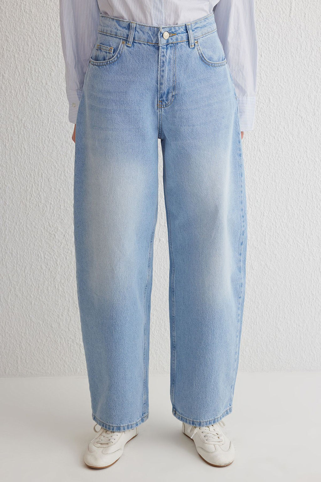 Ac?k Mavi Normal Bel Baggy Jeans TWOSS25JE00090 - Trendyolmilla фото 3