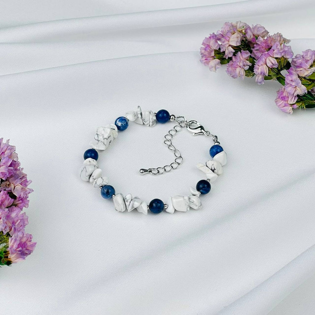 Браслет из Говлита и Содалита 18,5 см +