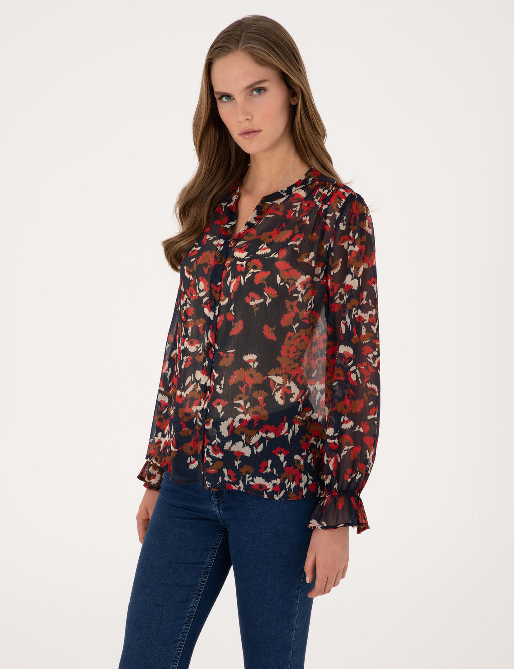 Lacivert Comfort Fit Bluz - Pierre cardin фото 3