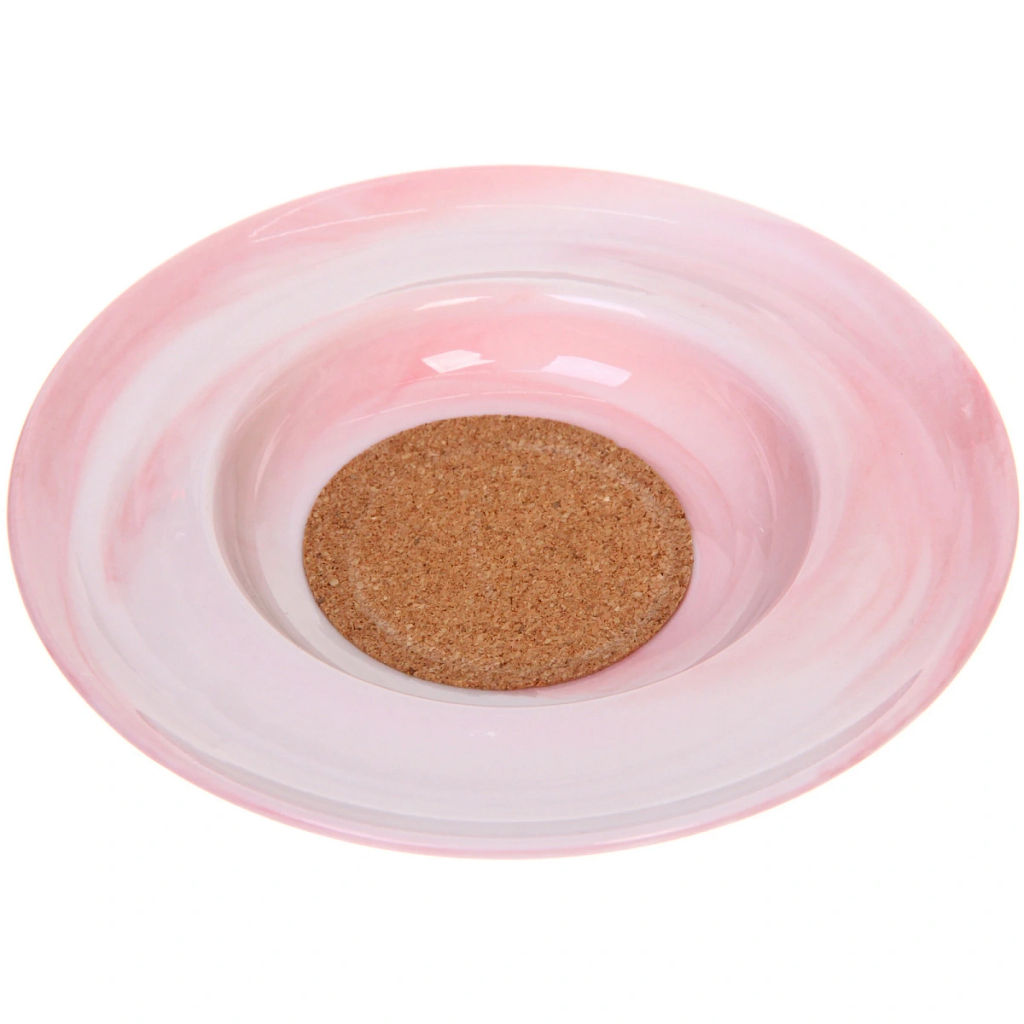 Чайная пара "Мрамор" (кружка 200мл+блюдце), розовая