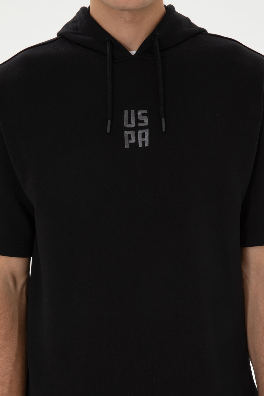 Erkek Comfort Fit Kap__onlu K_sa Kollu Siyah Sweatshirt - U.s. polo assn фото 6