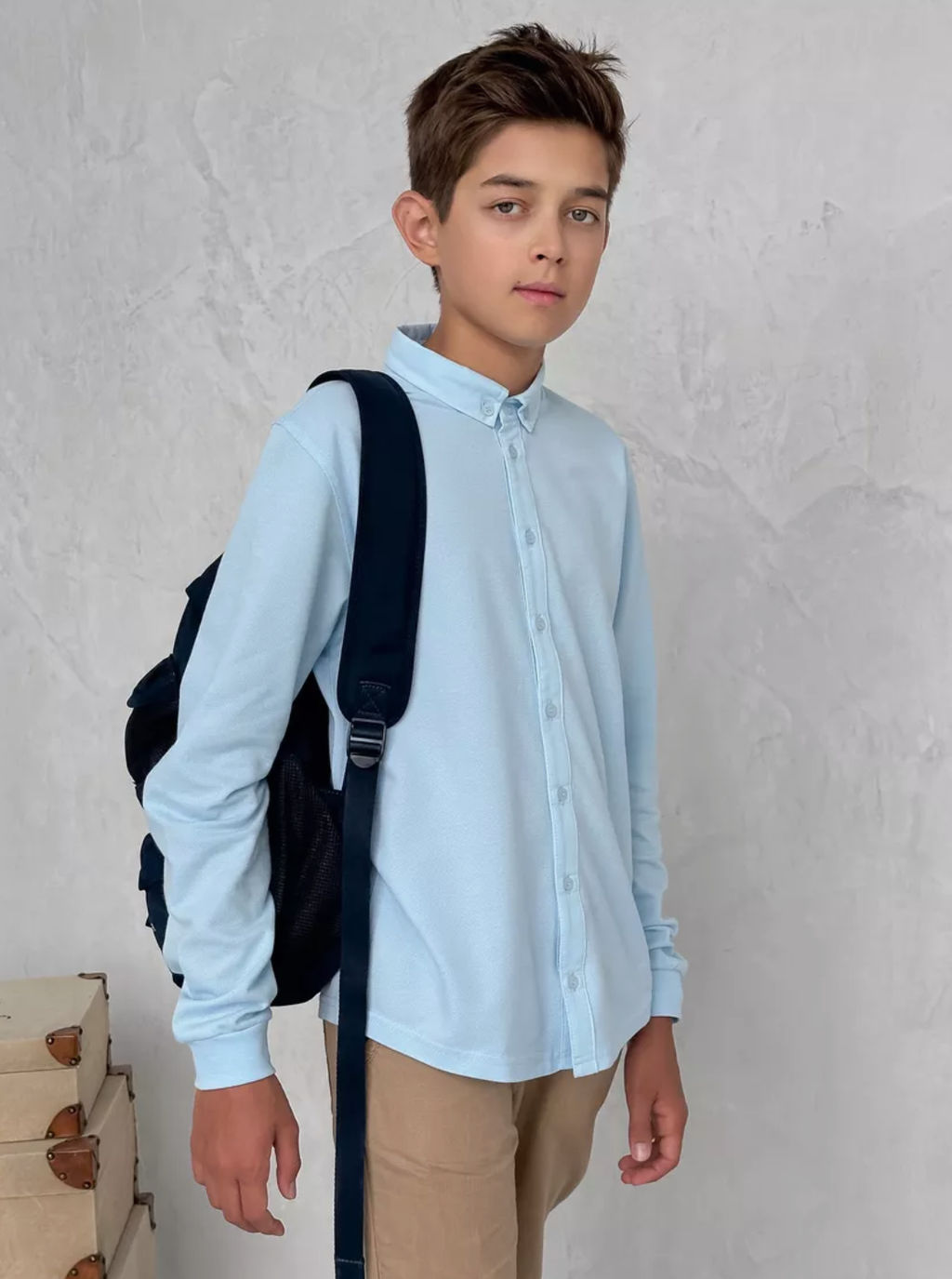 CRB wear/CWJB 63618-43 Рубашка для мальчика,голубой/Ex.Cherubino  фото 3