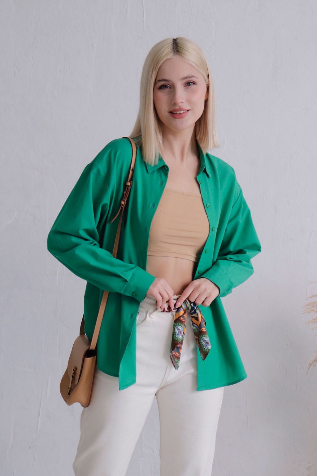 11773 Рубашка удлинённая зелёная - Martichelli фото 3