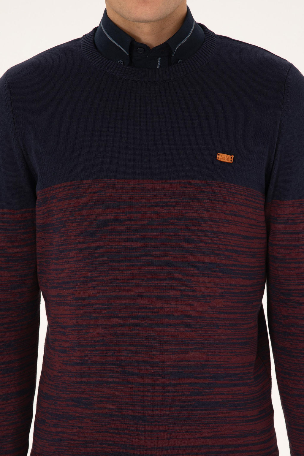 Erkek Slim Fit Bisiklet Yaka Lacivert Kazak - U.s. polo assn фото 6