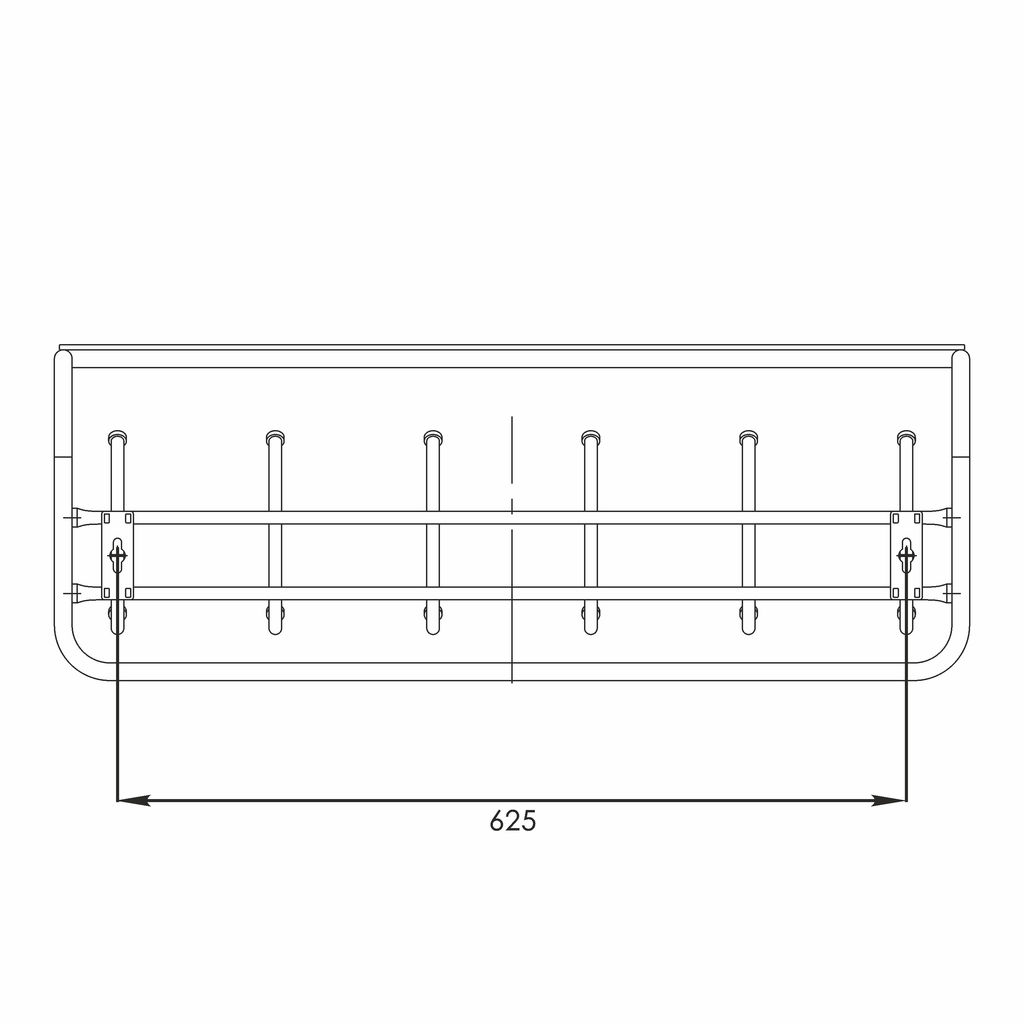 Вешалка настенная металл. с полкой 80см, 6 рожков, антик/коричневый