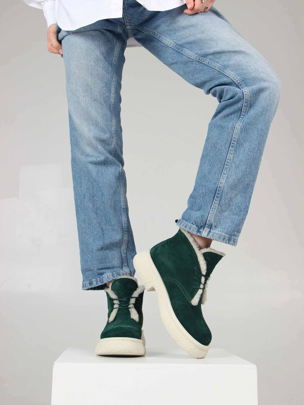 Ботинки EDART 308.агата w. зеленый замша/мех - Ed'art фото 13