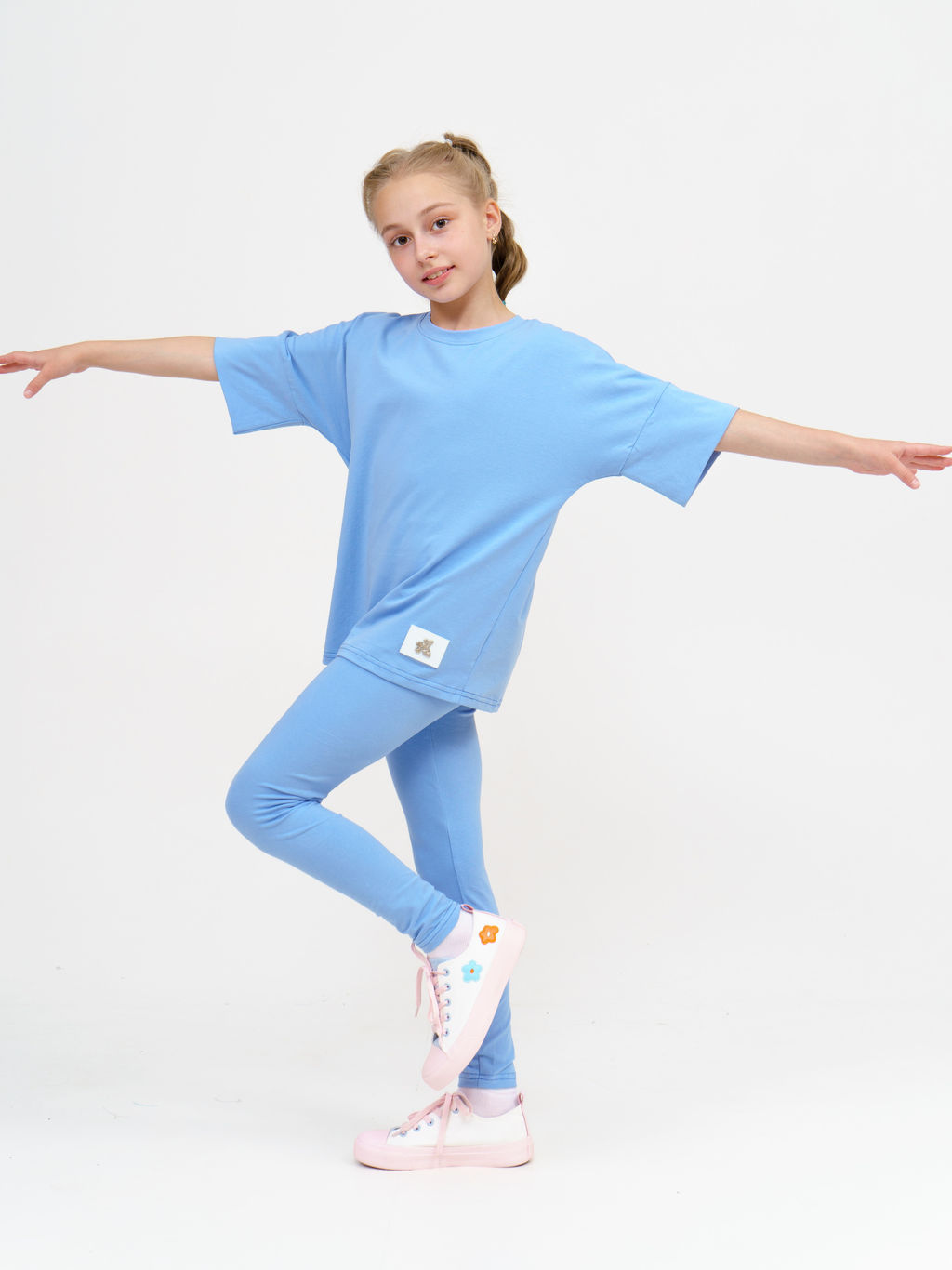 949Д Костюм с леггинсами "Голубой"