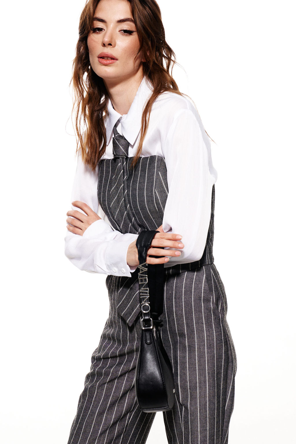 Костюм трехпредметный (блузка+брюки+галстук) - Elletto фото 32