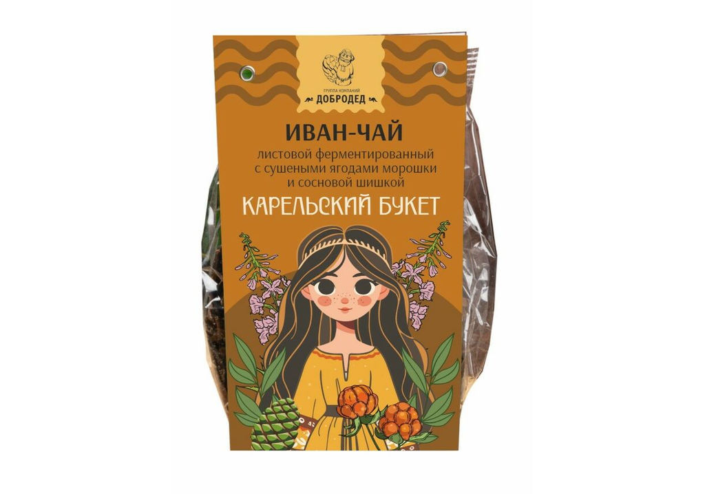 Иван-Чай с сушеными ягодами морошки и сосновой шишкой Карельский букет, 50 г