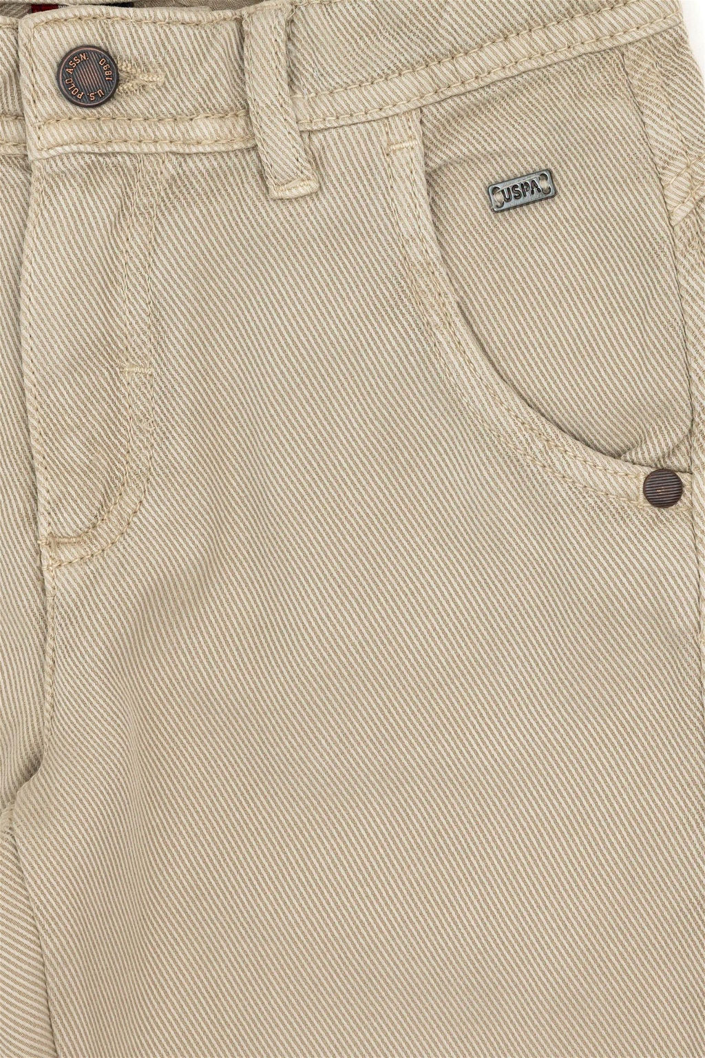 Бежевые брюки из плотной ткани для мальчика - U.s. polo assn фото 5