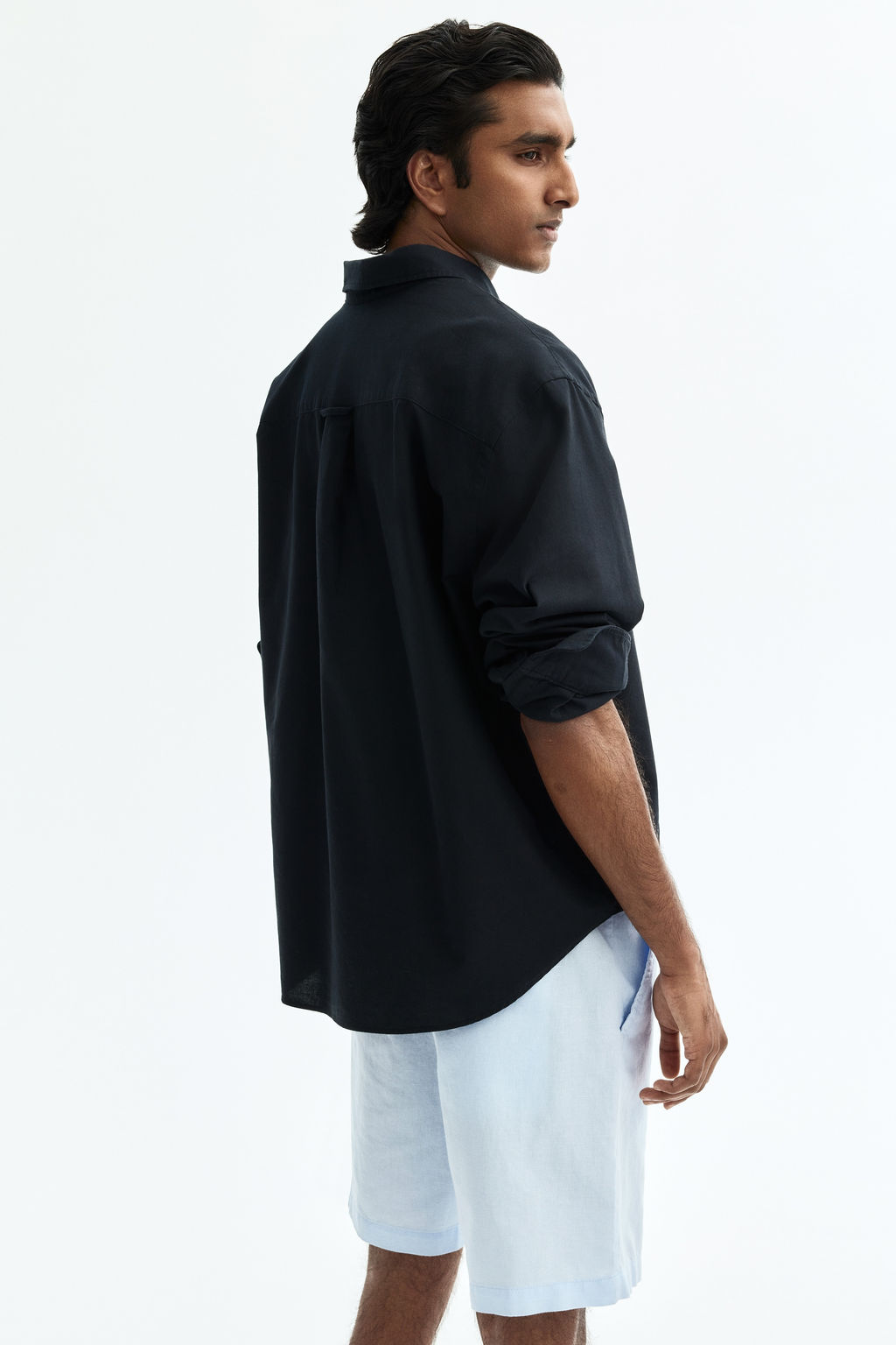 Pantal?n corto en mezcla de lino Regular Fit - H&m фото 10