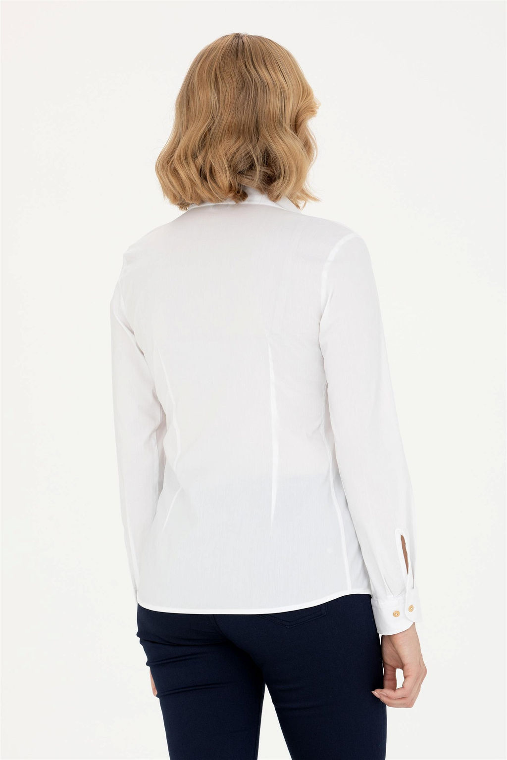 Женская белая базовая рубашка с длинным рукавом - U.s. polo assn фото 12