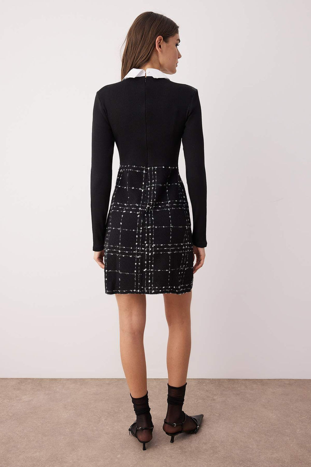 Siyah Tuvit Dokuma Elbise TWOAW21EL0454