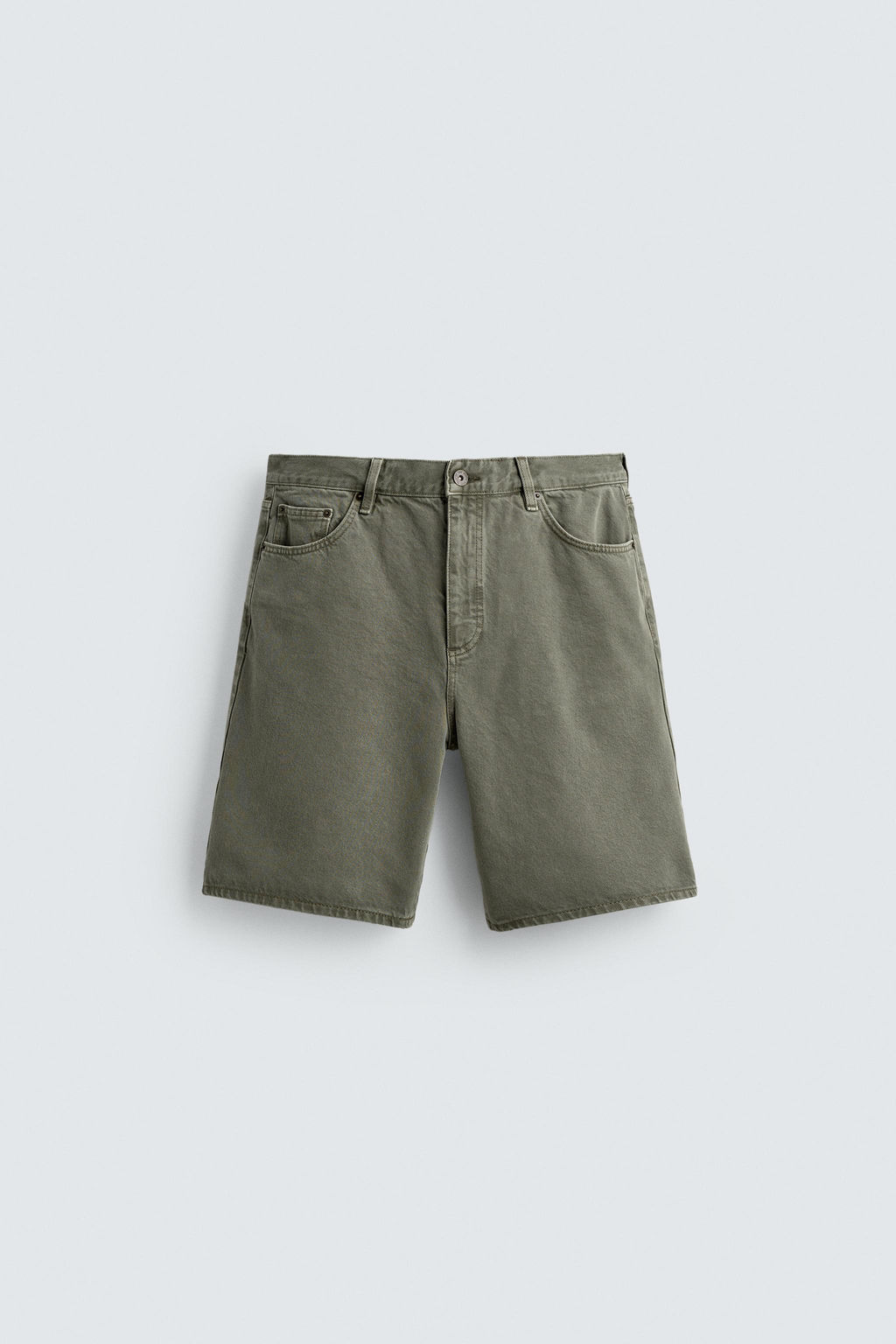 BERMUDA DENIM REGULAR FIT / Verde gris