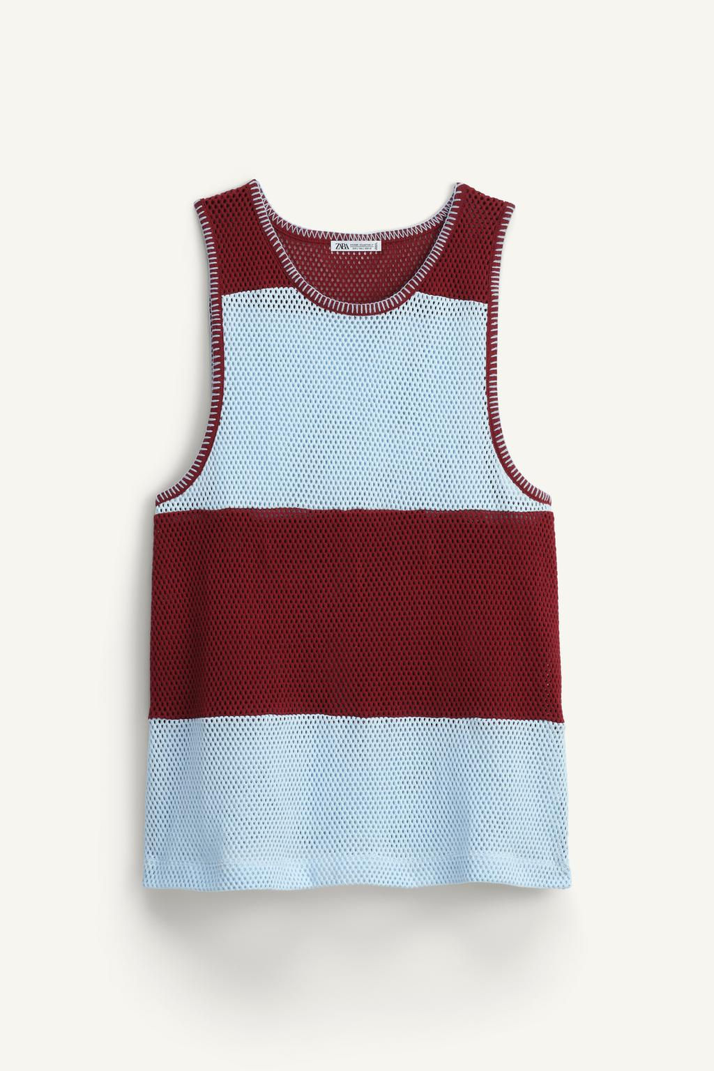 LIMITED EDITION RED TEXTURED TANK TOP - Zara фото 3