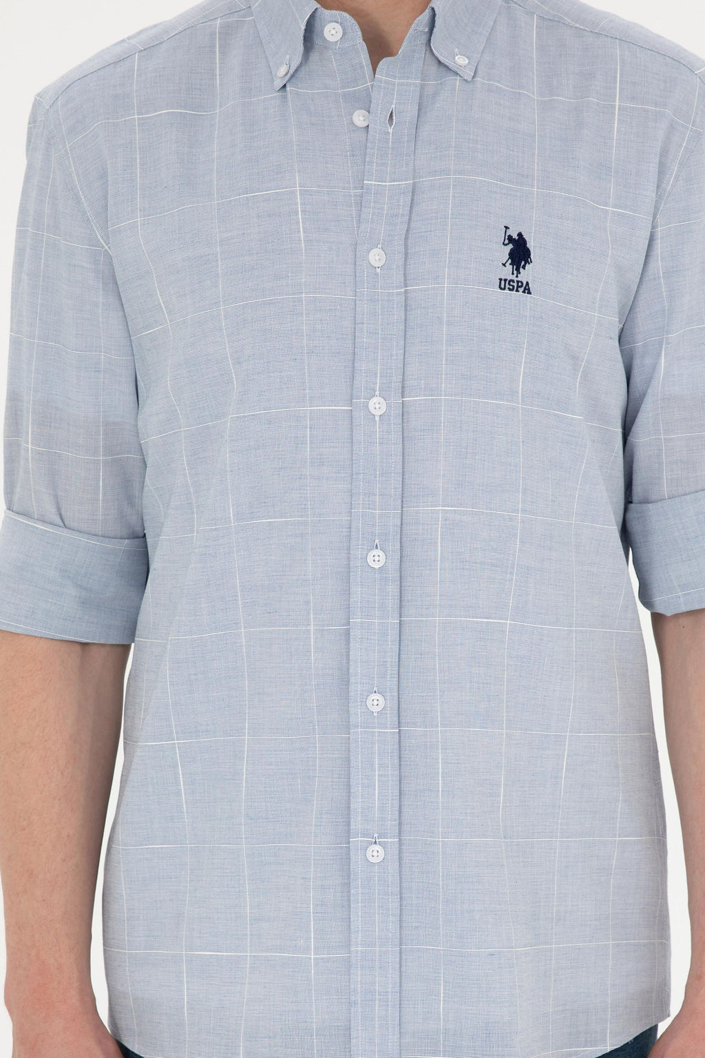 U. S. Polo Assn / Мужская темно-синяя рубашка с длинным рукавом - U.s. polo assn фото 13