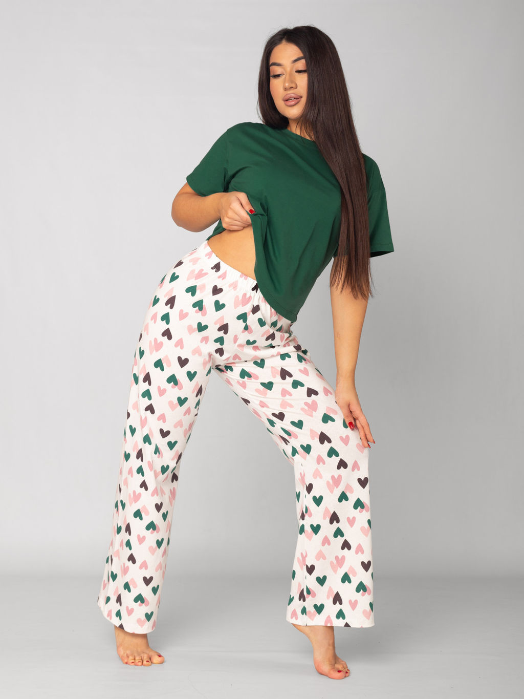 Костюм женский кулирка с брюками ФЛИРТ ЗЕЛЕНЬ - Domtrik фото 7