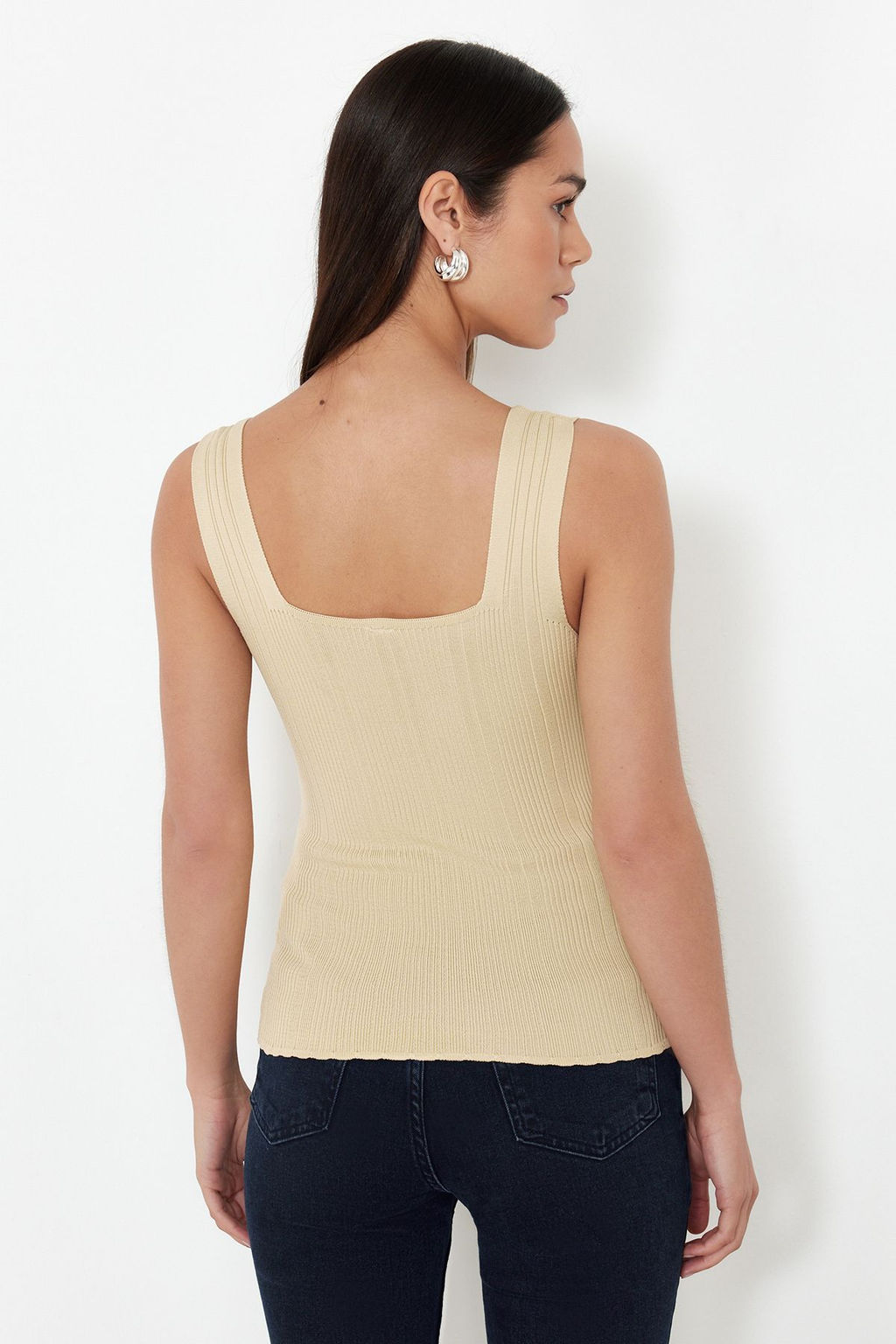 Tas-Kahverengi Basic Ikili Paket Top Ince Bluz TWOSS24BZ00623