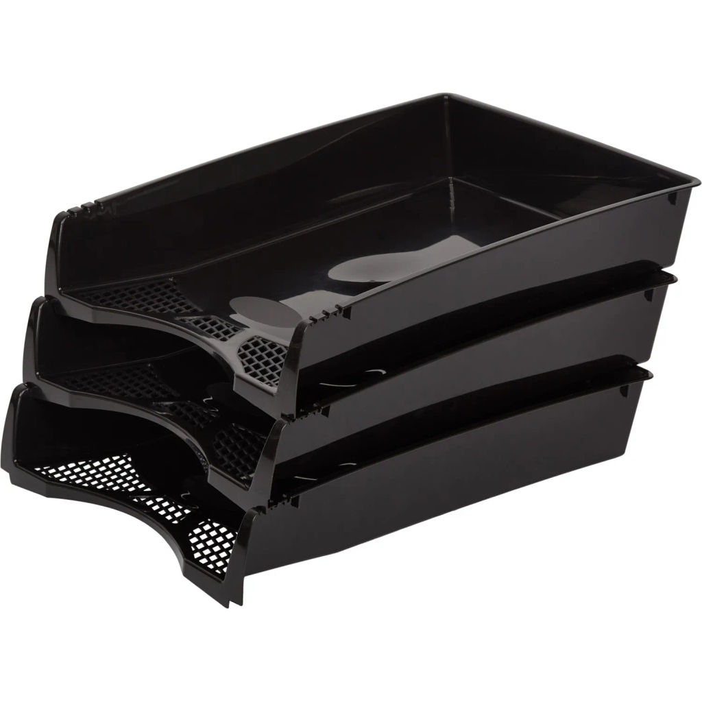 Лоток горизонтальный Attache эконом 3шт/уп черный  фото 2