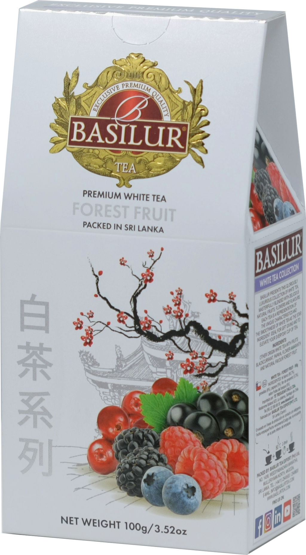 BASILUR. White Tea. Лесные ягоды 100 гр. карт.упаковка