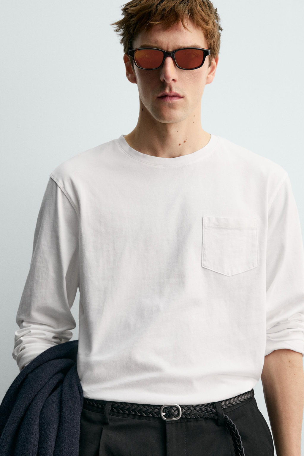 LONG SLEEVE T-SHIRT WITH POCKET AARON LEVINE X ZARA  фото 16