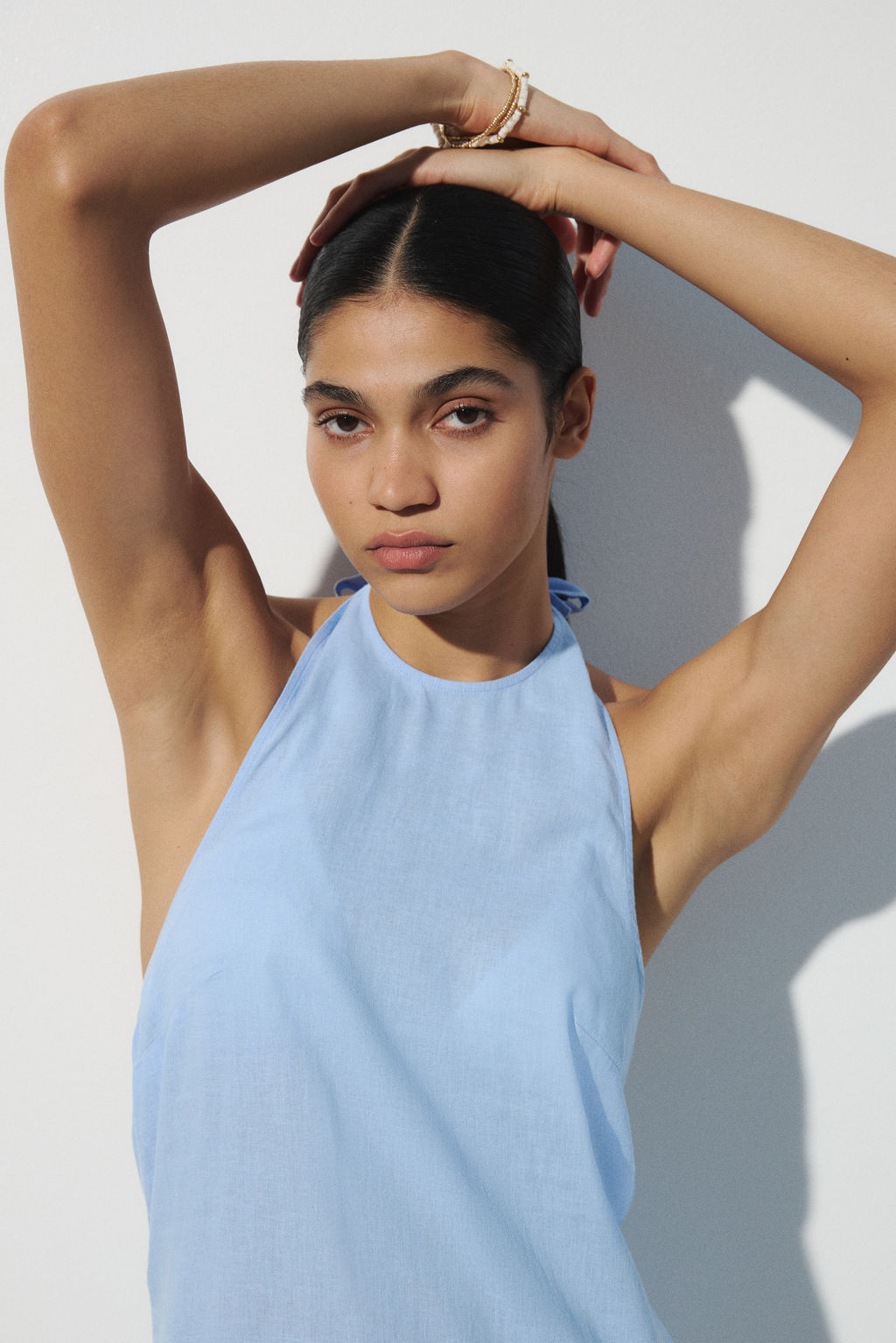 Vestido halter en mezcla de lino - H&m фото 6