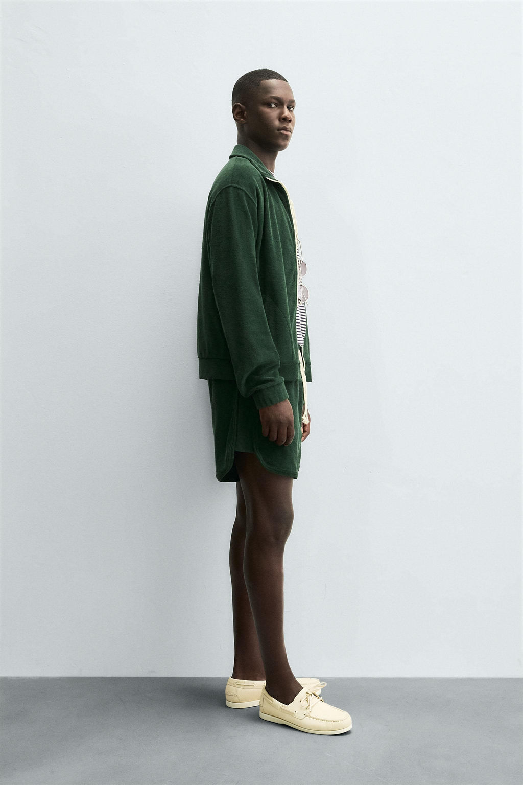 TOWELLING ZIP-UP SWEATSHIRT - Zara фото 4