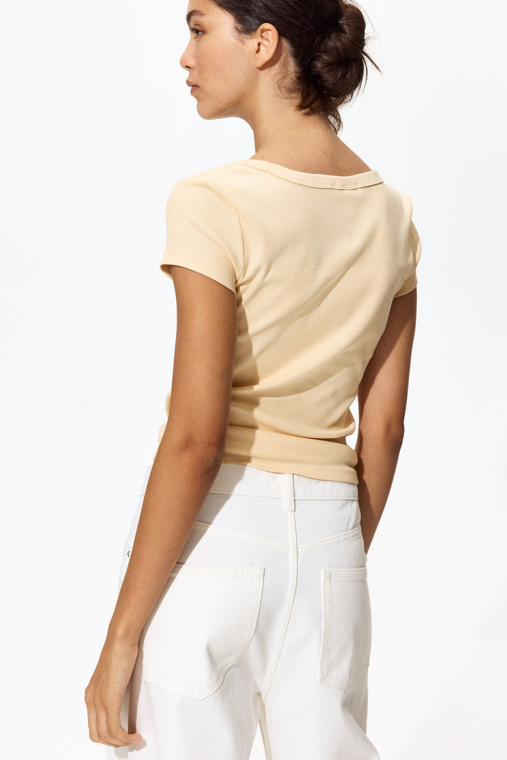 Camiseta acanalada con escote en U - H&m фото 9