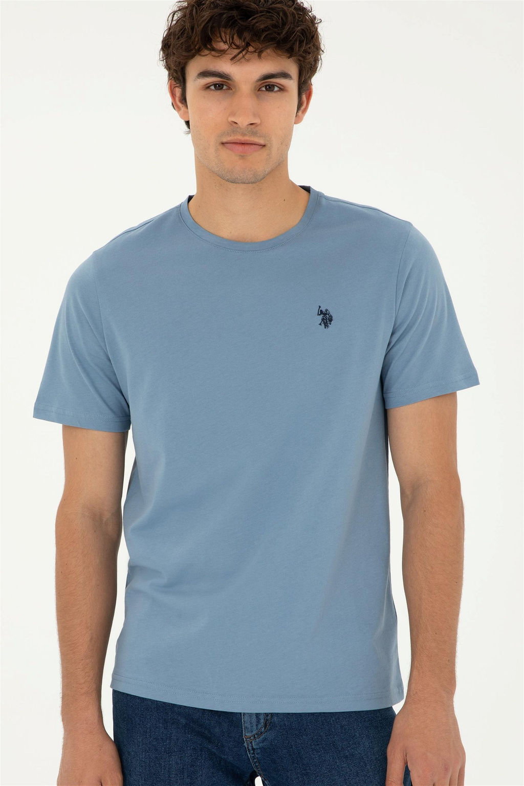 Мужская базовая футболка цвета индиго Неожиданная скидка в корзине - U.s. polo assn фото 3