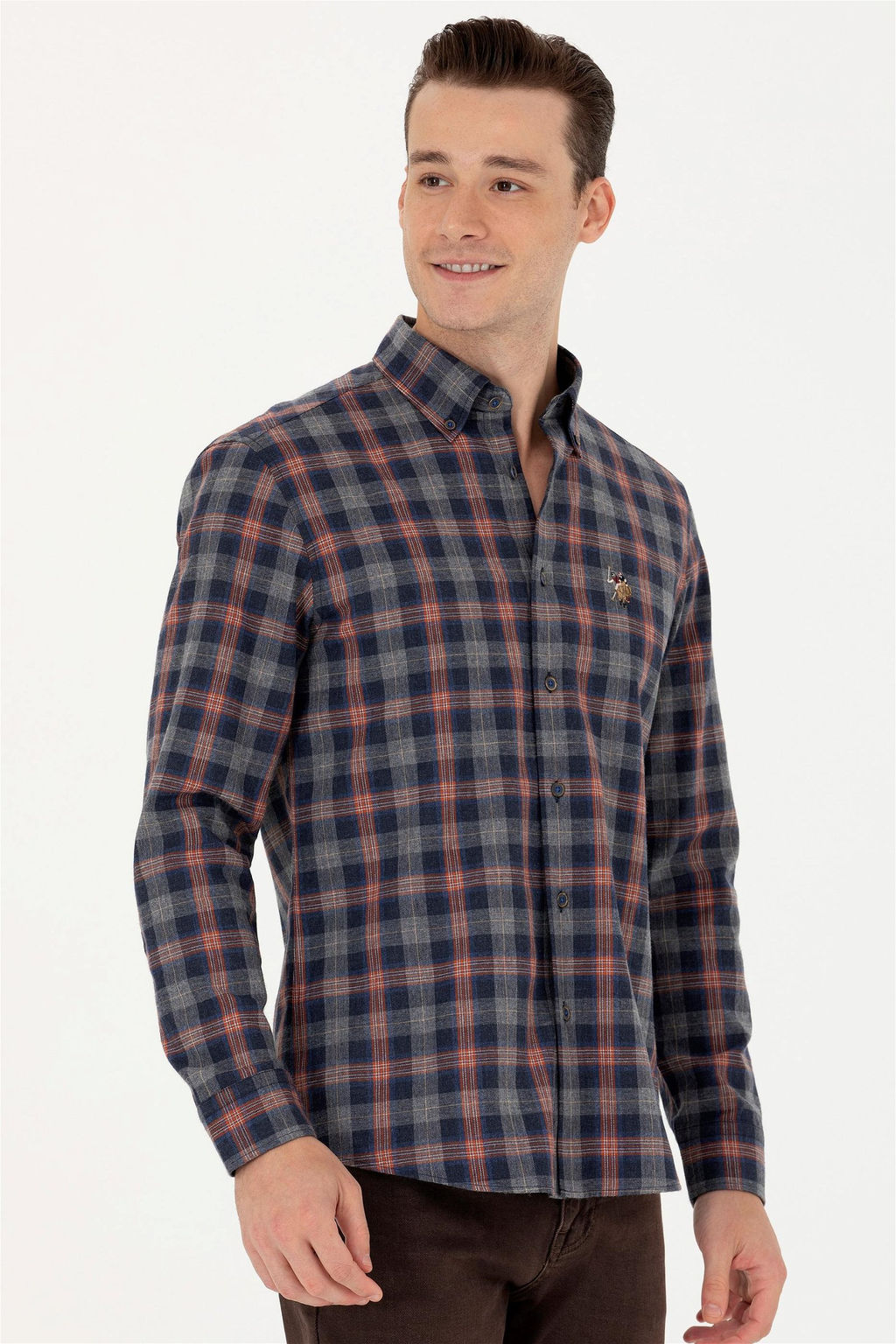 U. S. Polo Assn Мужская темно-синяя рубашка с длинным рукавом - U.s. polo assn фото 3