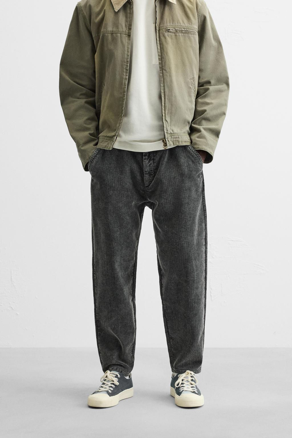CORDUROY CARROT FIT TROUSERS - Zara фото 28