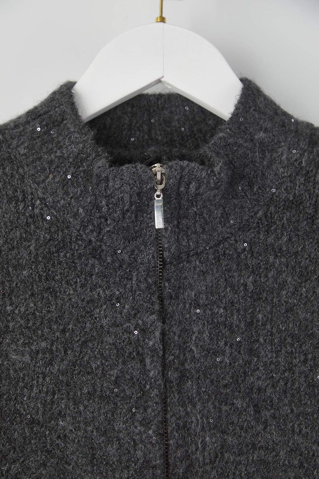 Vizon Fermuarl? Dik Yaka Yumusak Dokulu Payetli Triko H?rka TWOAW26HI00053 - Trendyolmilla фото 2