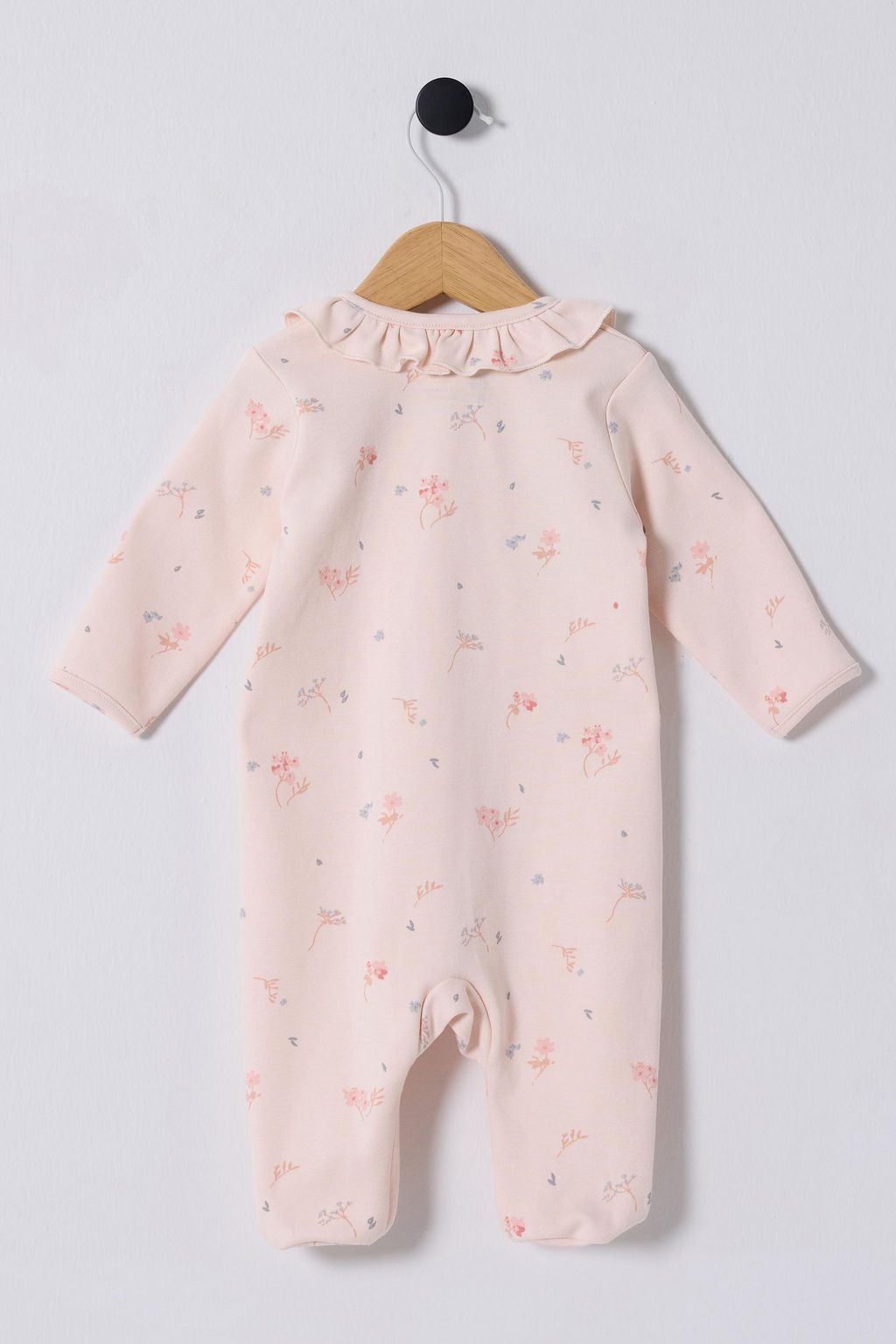 K_z Bebek Toz Pembe _i_ek Desenli Yaka Detayl_ %100 Pamuk Patikli Tulum - U.s. polo assn фото 2