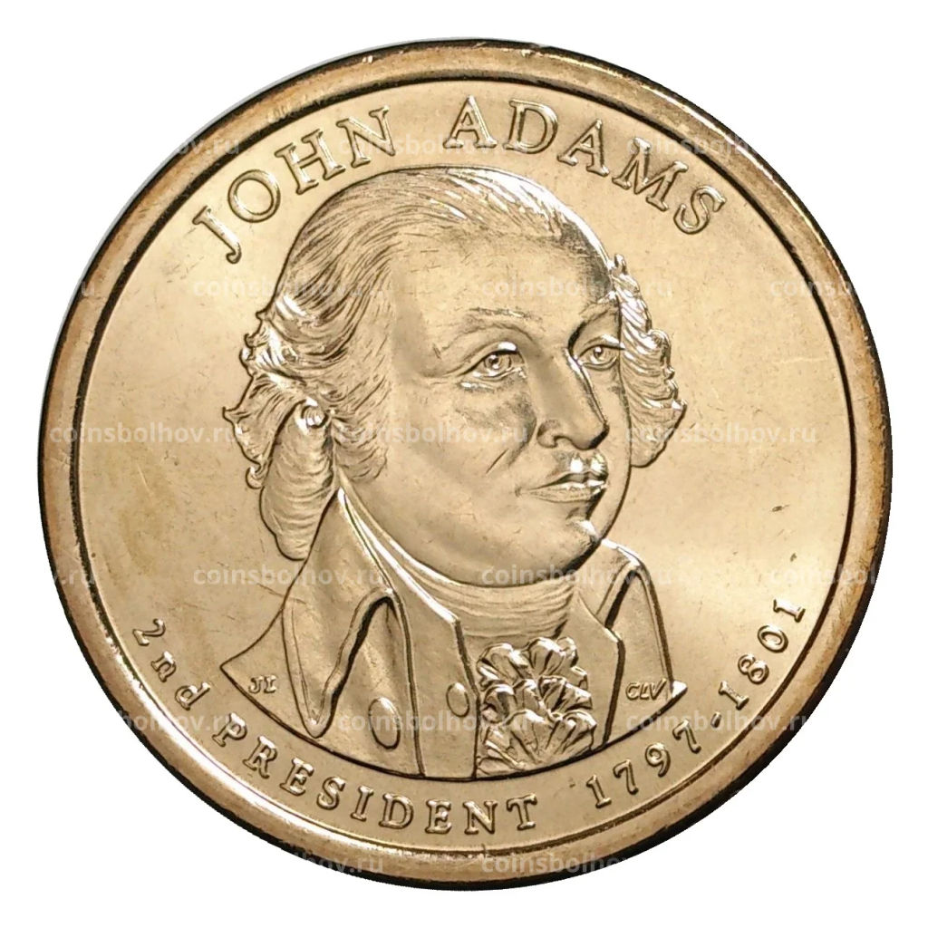 1 доллар 2007 года D Джон Адамс 2-й президент США