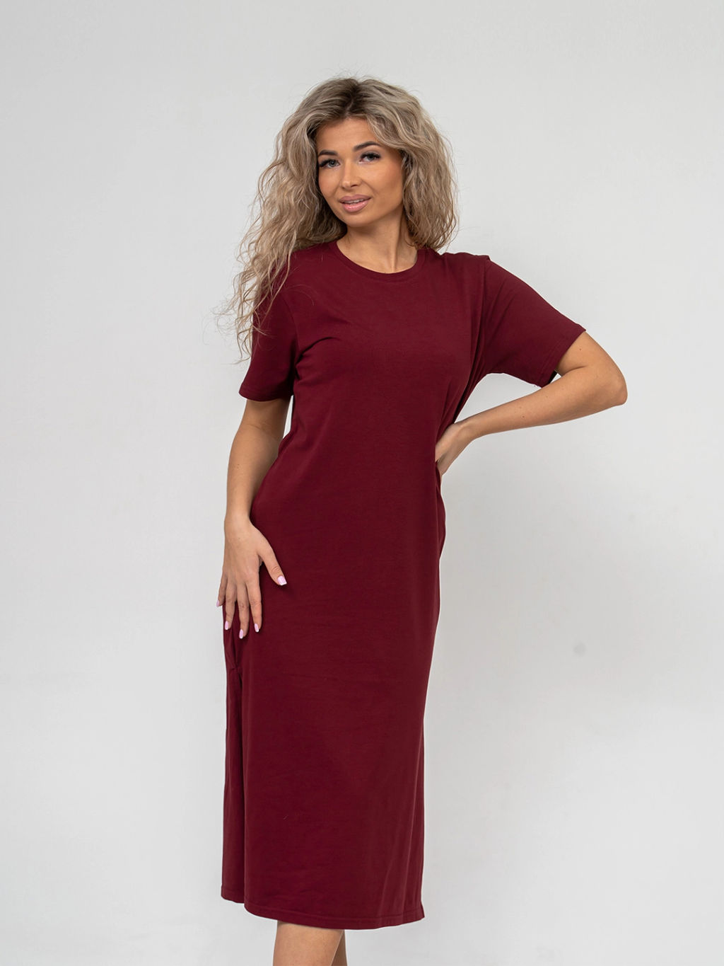Платье женское, цвет бордовый