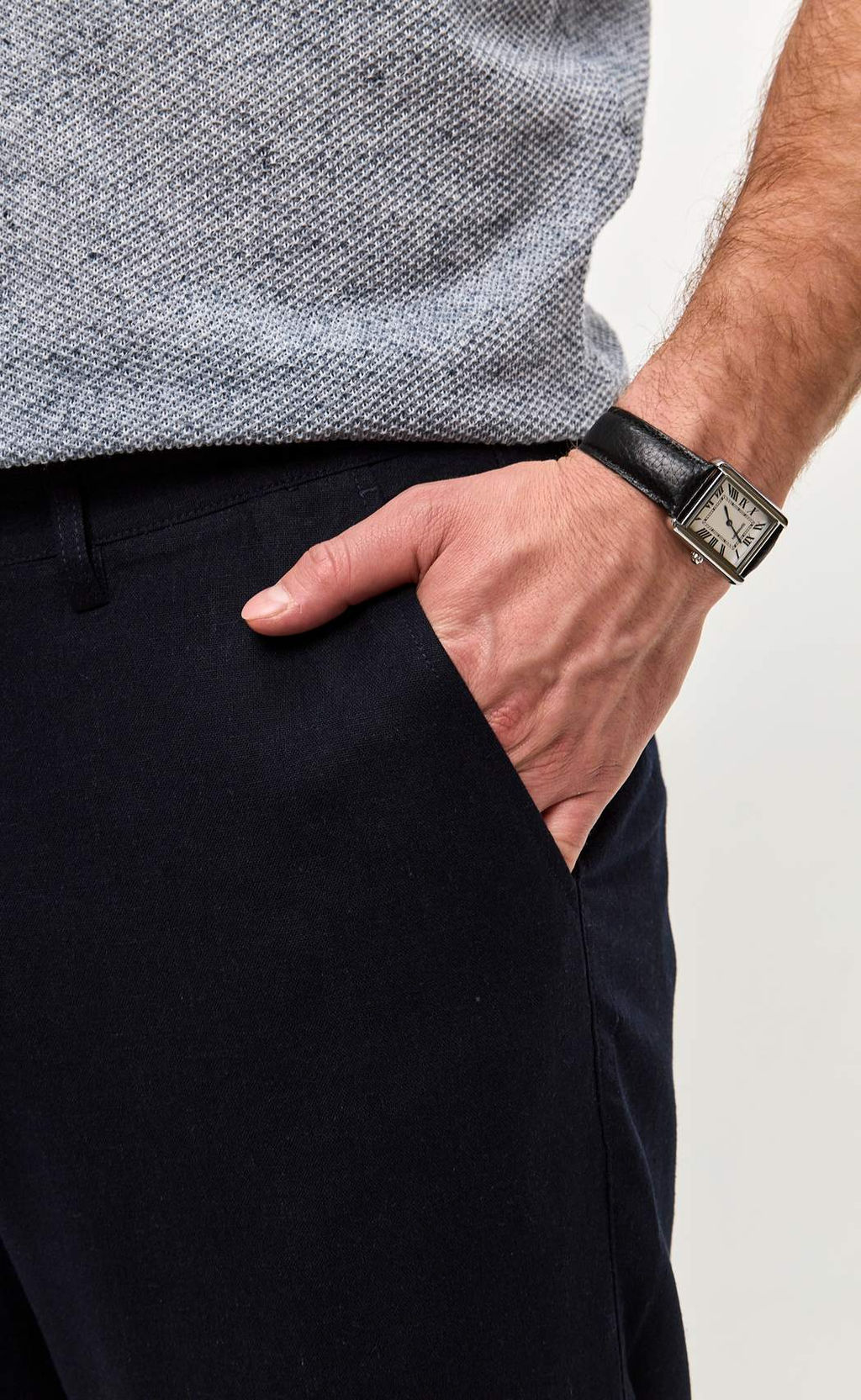 Брюки лен P511-0852Rus navy