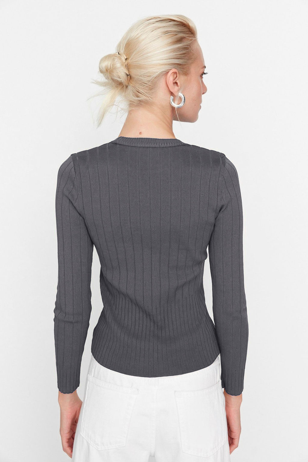 Mor Basic Bisiklet Yaka Triko Kazak TWOAW23KZ01249 - Trendyolmilla фото 20