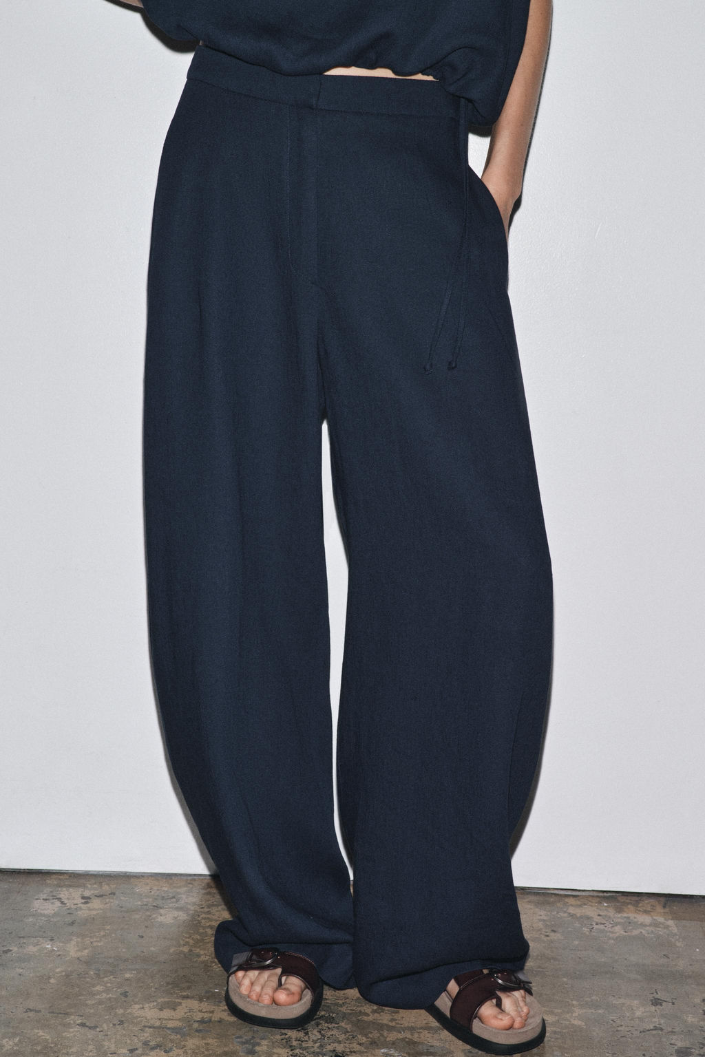 ZW COLLECTION LINEN BALLOON TROUSERS - Zara фото 11